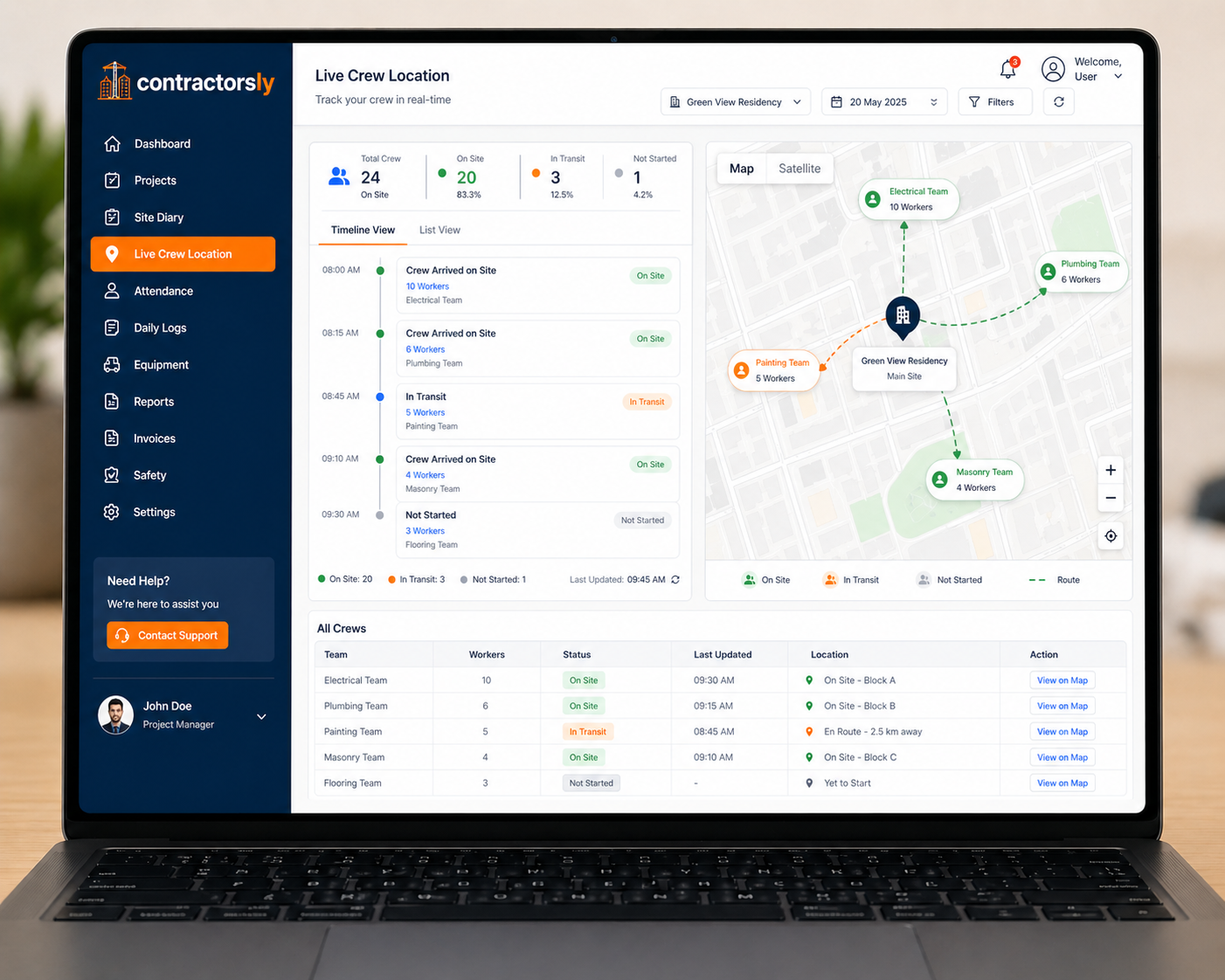 Geolocation timeline and map preview
